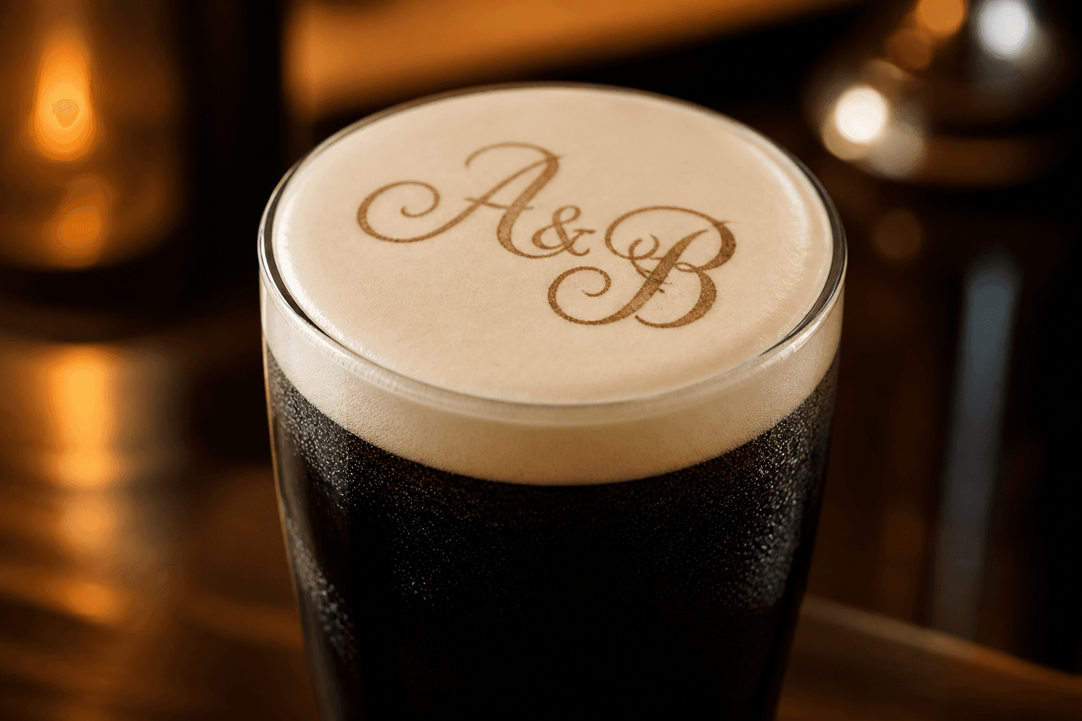 Example drink print: a crest on stout foam